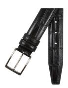 Portia 1924 Croco Leather Belt Svart