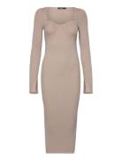 Gina Tricot Knitted Midi Dress Beige