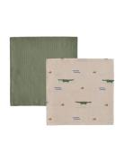 OYOY MINI Crocodile Muslin - Pack Of 2 Multi/patterned