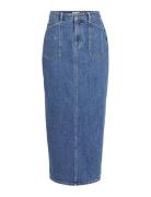 Object Objthylane Long Denim Skirt 131 Div Blå