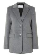 Selected Femme Slfsasja Wool Blazer B Grå