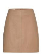 Soaked In Luxury Slolicia Leather Skirt Beige