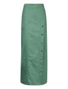 Cannari Concept Washed Twill Long Skirt Grön