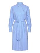 Polo Ralph Lauren Belted Cotton Oxford Shirtdress Blå