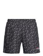 FILA Seoul Aop Beach Shorts Svart