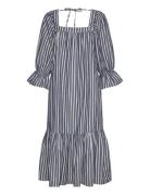 Stella Nova Striped Midi Dress Blå