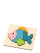 Magni Leksaker Fish Puzzle In 100 % Fsc Wood Multi/patterned