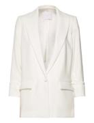 Mango Tailored Jacket With Turn-Down Sleeves Beige