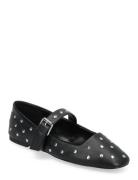 Mango Studded Ballet Flats Svart