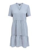 ONLY Onltiri-Caro S/S V-Neck Lin Dress Cc Pnt Blå