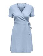 ONLY Onladdiction-Caro S/S Linen Dress Cc Pnt Blå