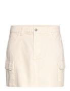 Bubbleroom Orla Cargo Denim Skirt Beige