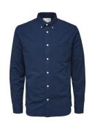 Selected Homme Slhregrick-Ox Shirt Ls Noos Marinblå