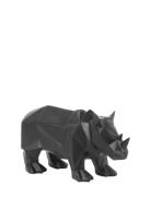 Present Time Statue Origami Rhino Svart