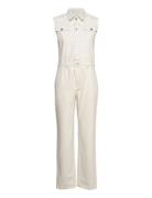 Wood Wood Julia Rigid Denim Jumpsuit Kräm