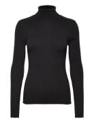 Selected Femme Slflydia Costa Ls Knit Rollneck B Noos Svart