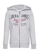 Jack & J S Jjelogo Sweat Zip H 2 Col22/23 Jnr Grå