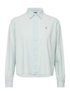 Polo Ralph Lauren Wide Cropped Chambray Shirt Blå