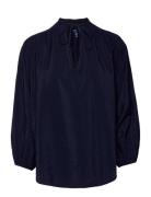 GANT D2. Pop Over Blouse Marinblå