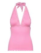 Rosemunde Silk Halter Neck W/ Lace Rosa