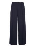 Lauren Ralph Lauren Double-Faced Georgette Wide-Leg Pant Marinblå