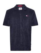 Tommy Jeans Tjm Rlx Ss Towelling Camp Shirt Marinblå