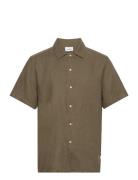 Woodbird Sunny Linen Shirt Khaki Green