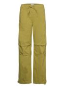 Ganni Washed Cotton Canvas Draw String Pants Khaki Green