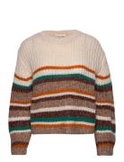 Tom Tailor Knit Colored Stripe Pullover Beige