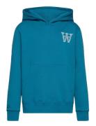 Wood Wood Izzy Kids Sleeve Print Hoodie Blå