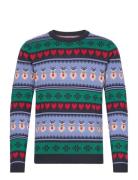 Jack & J S Jorfestive Xmas Knit Crew Neck Marinblå