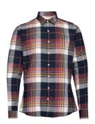 Lindbergh Checked Herringb Shirt L/S Marinblå