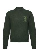 HAN Kjøbenhavn Intarsia Logo Crewneck Knit Grön