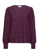 Vila Vistala L/S V-Neck Top #8 Burgundy