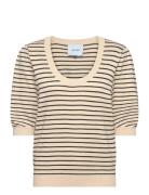 Minus Mspam Striped Knit T-Shirt Kräm