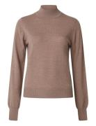 Lexington Clothing Ellen Merino Wool Mock Neck Sweater Brun