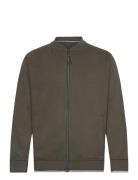 Lindbergh Cardigan With Baseball Collar Khaki Green