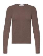 Mango Round-Neck Knitted T-Shirt Brun