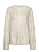 Malina Lune Cable Knitted Metallic Sweater Kräm