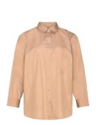 Lauren Women Featherweight Cotton Shirt Beige