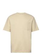 Selected Homme Slhloosesaul Slub Ss O-Neck Tee Beige