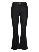 Mango Sienna Waxed Flared Cropped Jeans Svart