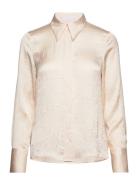 Mango Satin Textured Shirt Beige