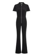 Mango Corduroy Jumpsuit With Zip Svart