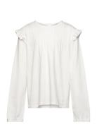 Mango Long -Sleeved T-Shirt With Ruffles Vit