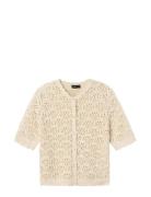 LMTD Nlfhivy 2/4 Croshet Short Cardigan Kräm