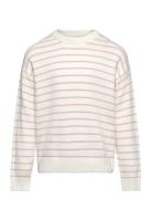 Mango Striped Cotton-Blend Sweater Kräm