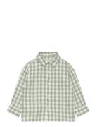 Mango Gingham Check Cotton Shirt Grön