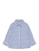 Mango Gingham Check Cotton Shirt Blå