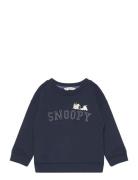 Mango Snoopy Cotton Sweatshirt Marinblå